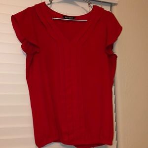 Red v-neck Express Blouse